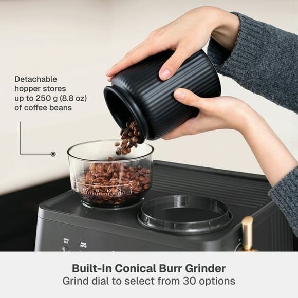 Thyme & Table Barista Grade Espresso Machine, 15-Bar Pressure, Grinder and Wand - Picture 3 of 7